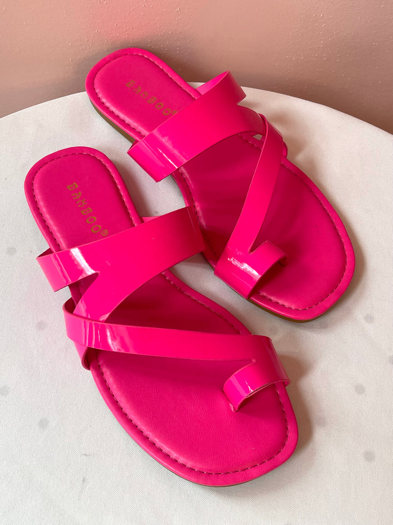 Leena Hot Pink Strappy Slide On