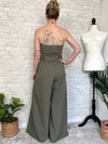 Sabrina Strapless Olive Jumpsuit