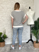 Brina Knit Top B+W Stripe