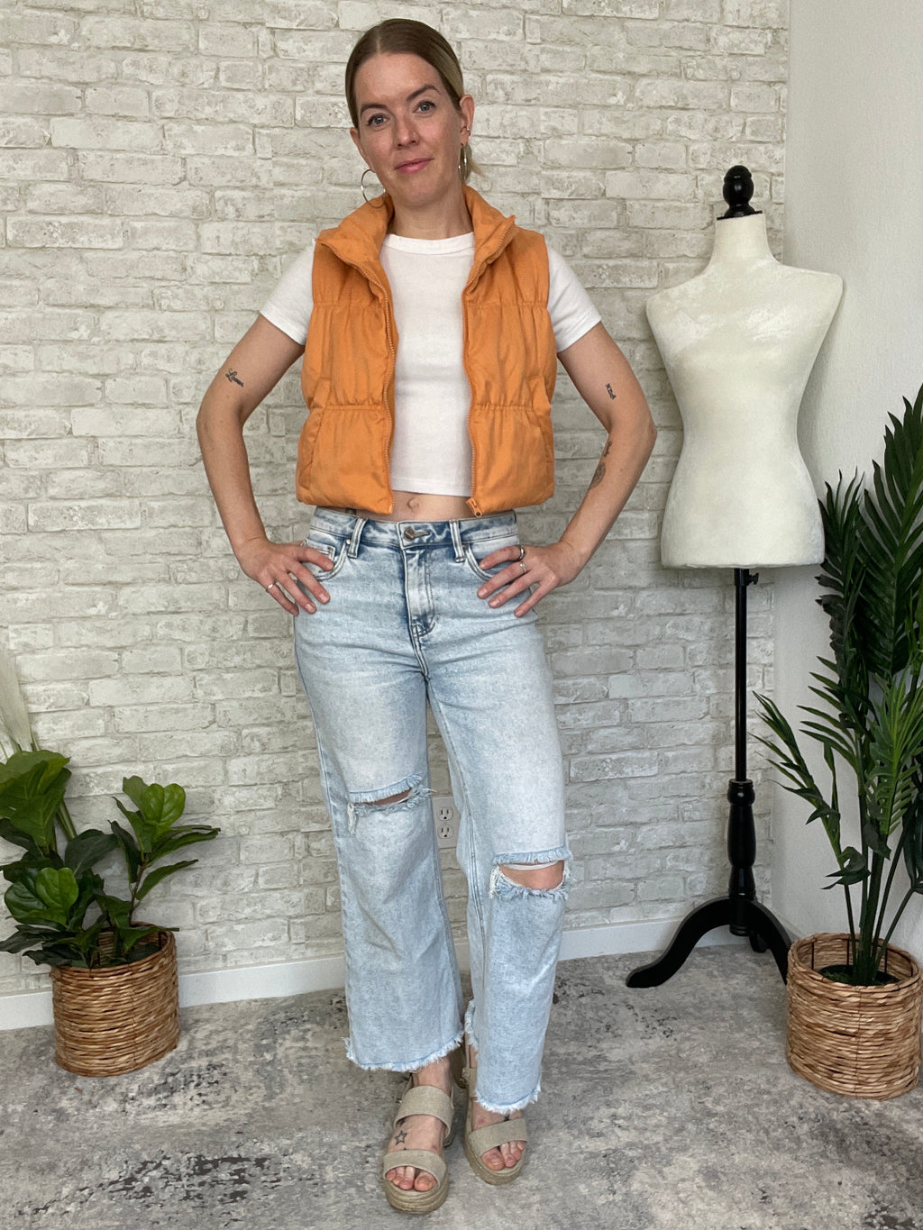 Orange Spice Cropped Vest