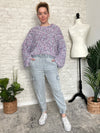 Boucle Textured Sweater Purple Mix