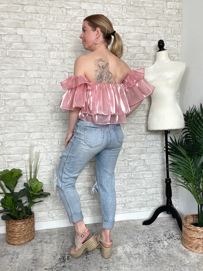 Pink Fluff Ruffle Top