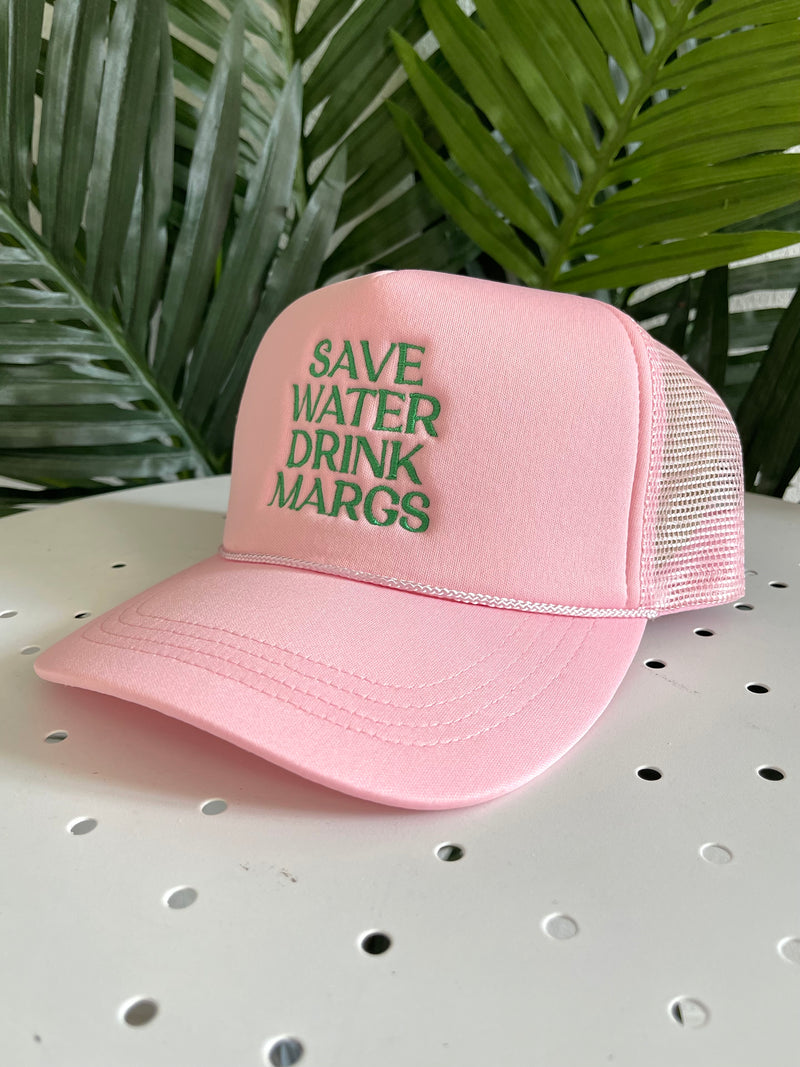 Drink Margs Trucker Hat Light Pink