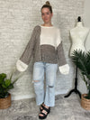 Sammi Brown+Cream Knit Pullover