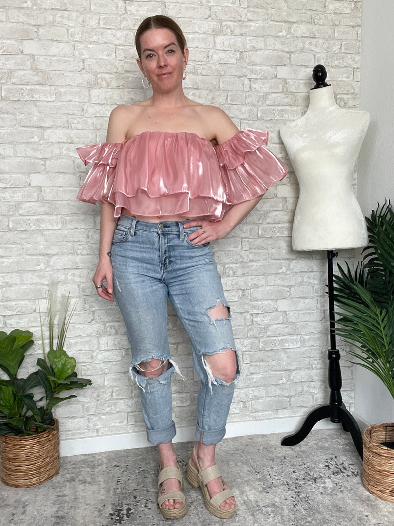 Pink Fluff Ruffle Top