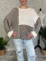 Sammi Brown+Cream Knit Pullover