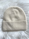 Fuzzy Ribbed Beanie Ivory