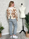 Nancy Neutral Pattern+Bow Cardigan