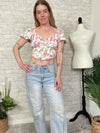 Spring Fiori Corset Cropped Top