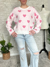 Sweet Pink Hearts Sweater