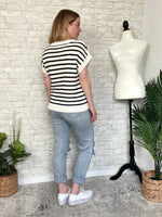 Brina Knit Top B+W Stripe