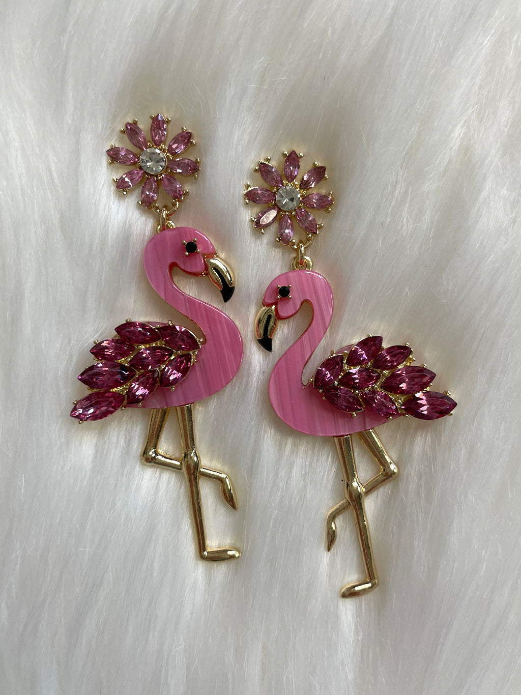 Crystal Flamingo Earrings