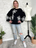 Millie Black+White Stitched Sweater