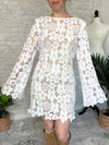 Katrine Floral White Crochet Dress