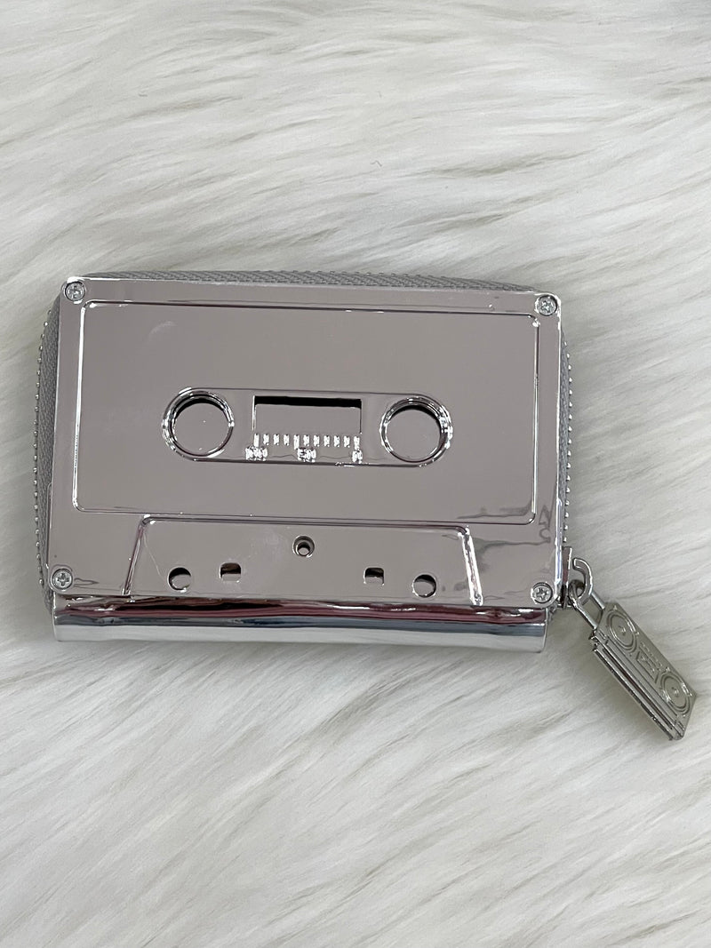 Retro Cassette Wallet Silver