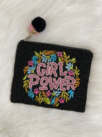 Girl Power Seed Bead Coin Bag