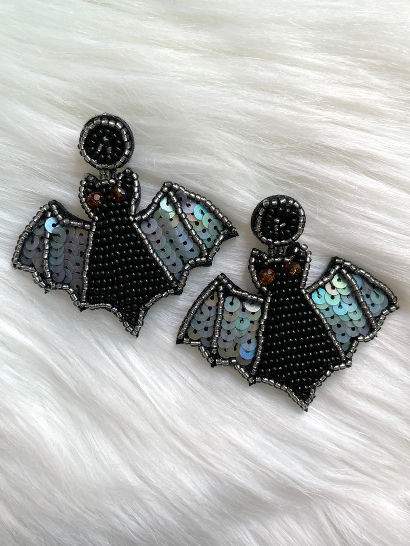 Glitzy Sequin Bat Earring