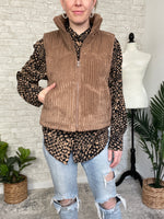 Chance Corduroy Puffer Vest Brown