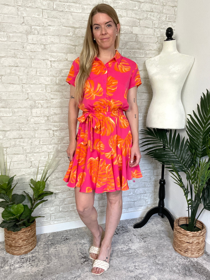 Coral Palms Dress