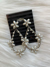 Pearl Flower Teardrop Earring Silver