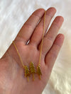 Three Tree Pendant Necklace Gold