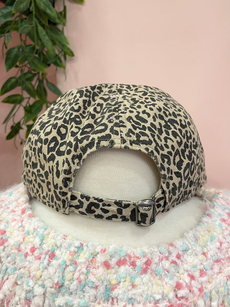 Distressed Cheetah Print Hat