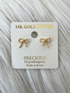 Gold Plated Hoop Bows - Gold