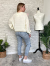 Loria Bow Cardigan Cream+Pink