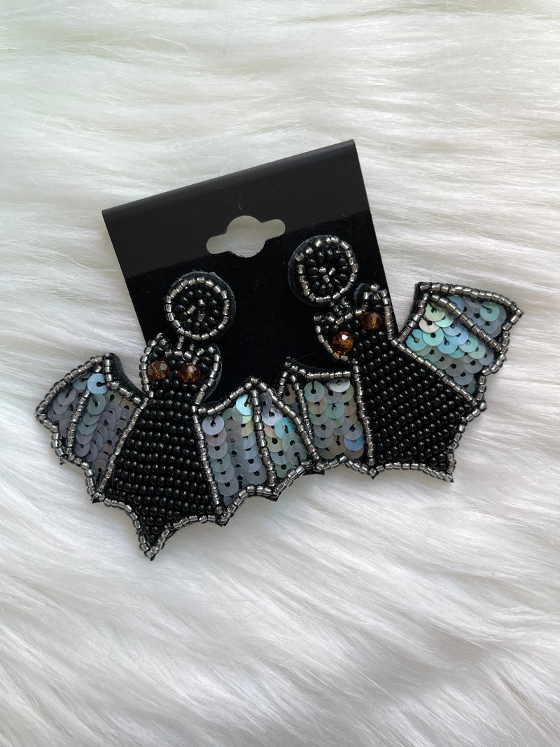 Glitzy Sequin Bat Earring