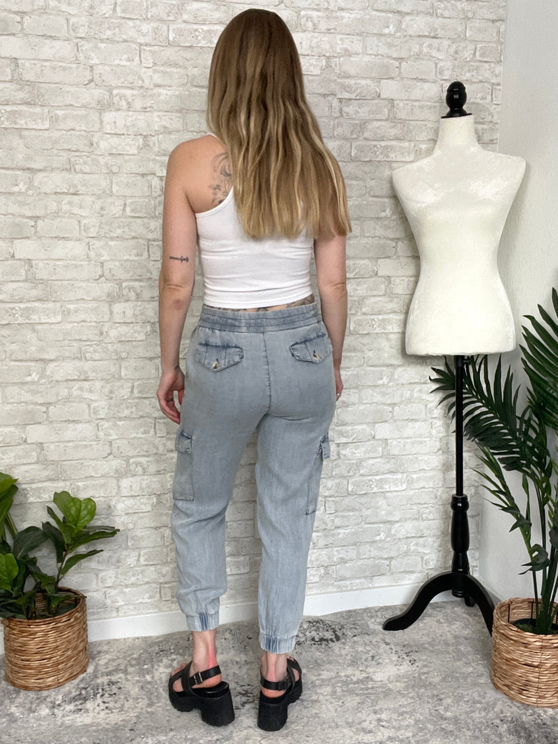 Calista Chambray Jogger Pant - Denim