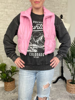 Bubble Gum Pink Cropped Vest