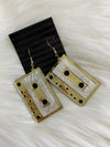 Retro Cassette Earrings Gold