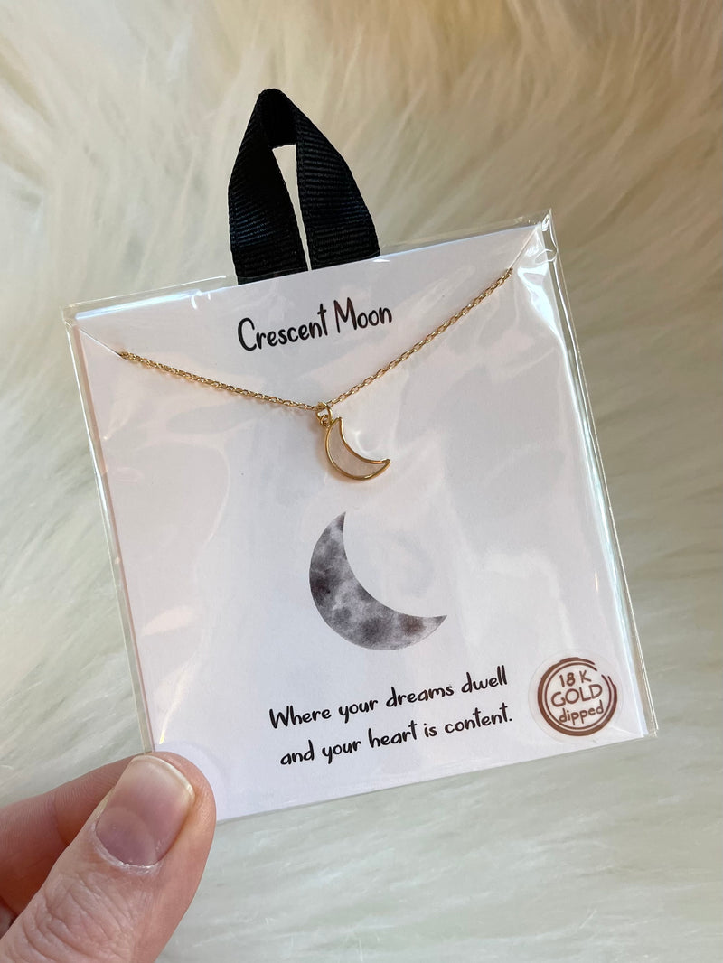 Crescent Moon Pendant Gold