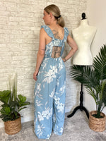 Julianna Blue+White Jumpsuit