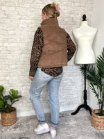 Chance Corduroy Puffer Vest Brown