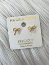 Gold Plated Hoop Bows - Gold