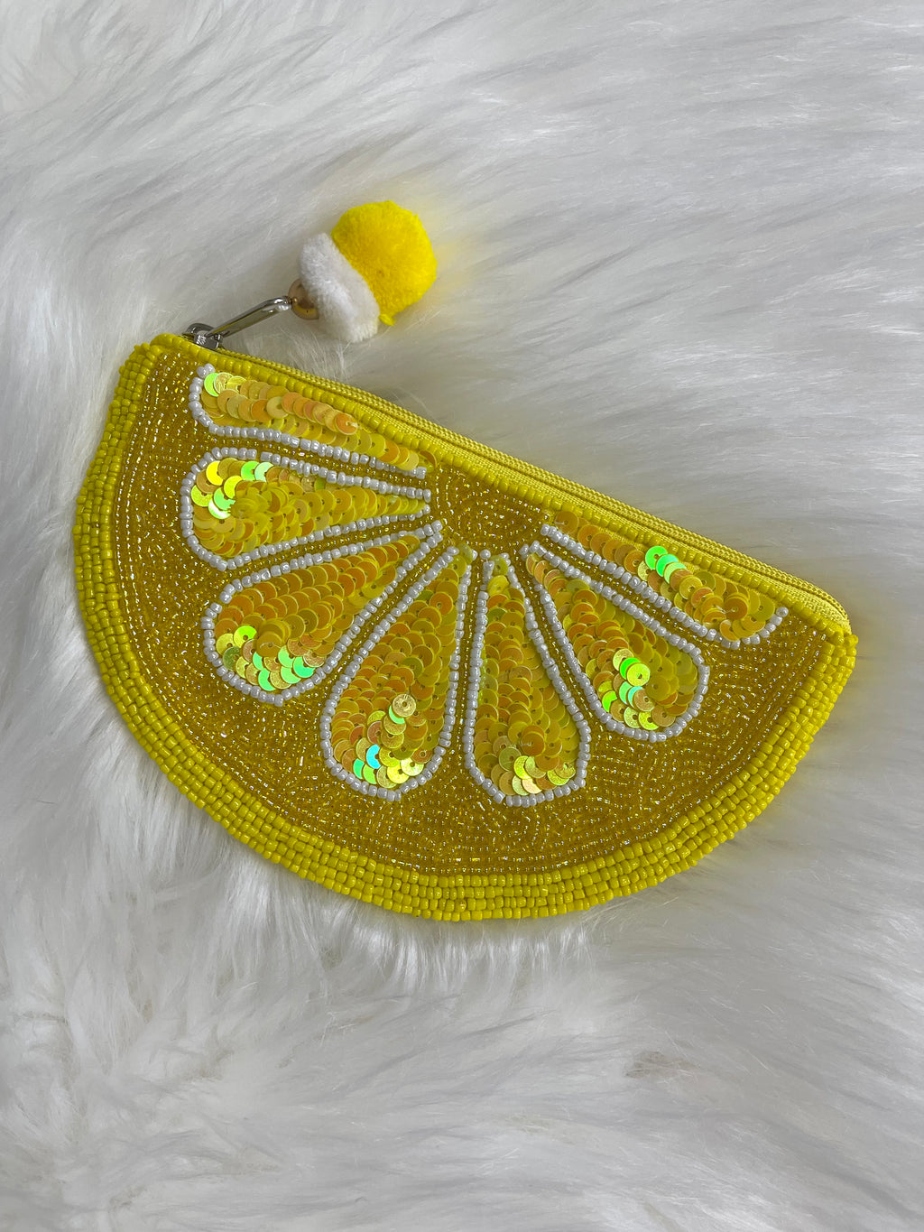 Lemon Seed Bead Coin Bag