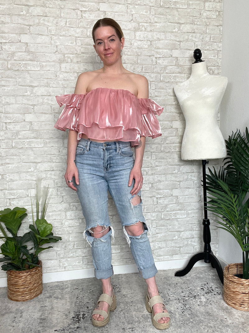 Pink Fluff Ruffle Top