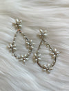 Pearl Flower Teardrop Earring Silver