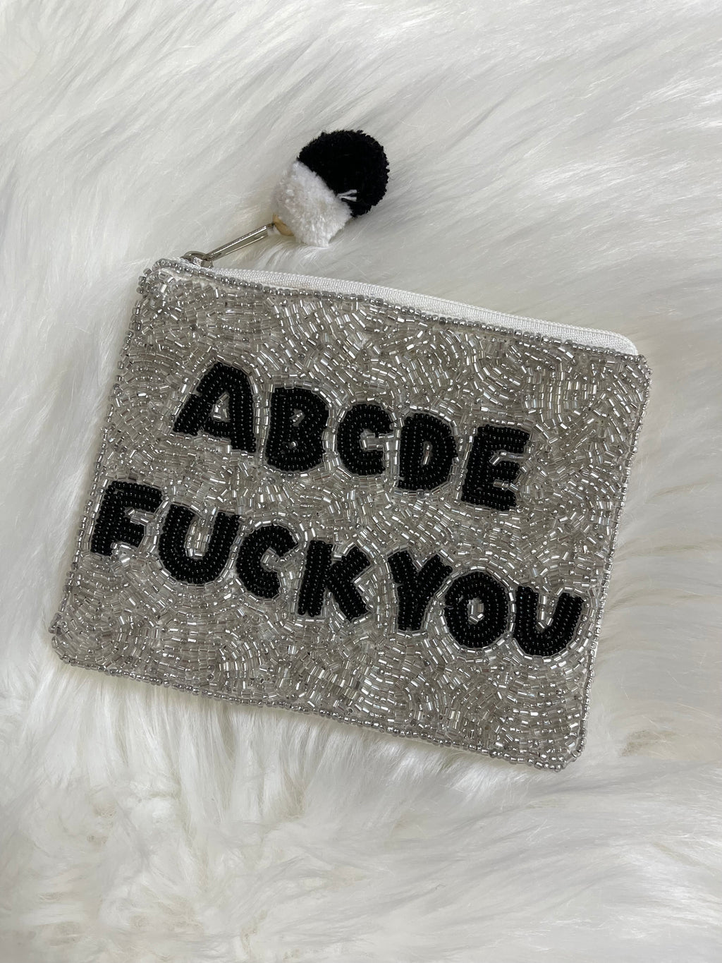 ABCDE Fuck You Seed Bead Coin Bag