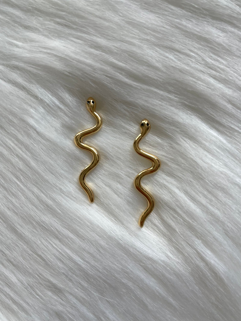 Gold Snake Studs