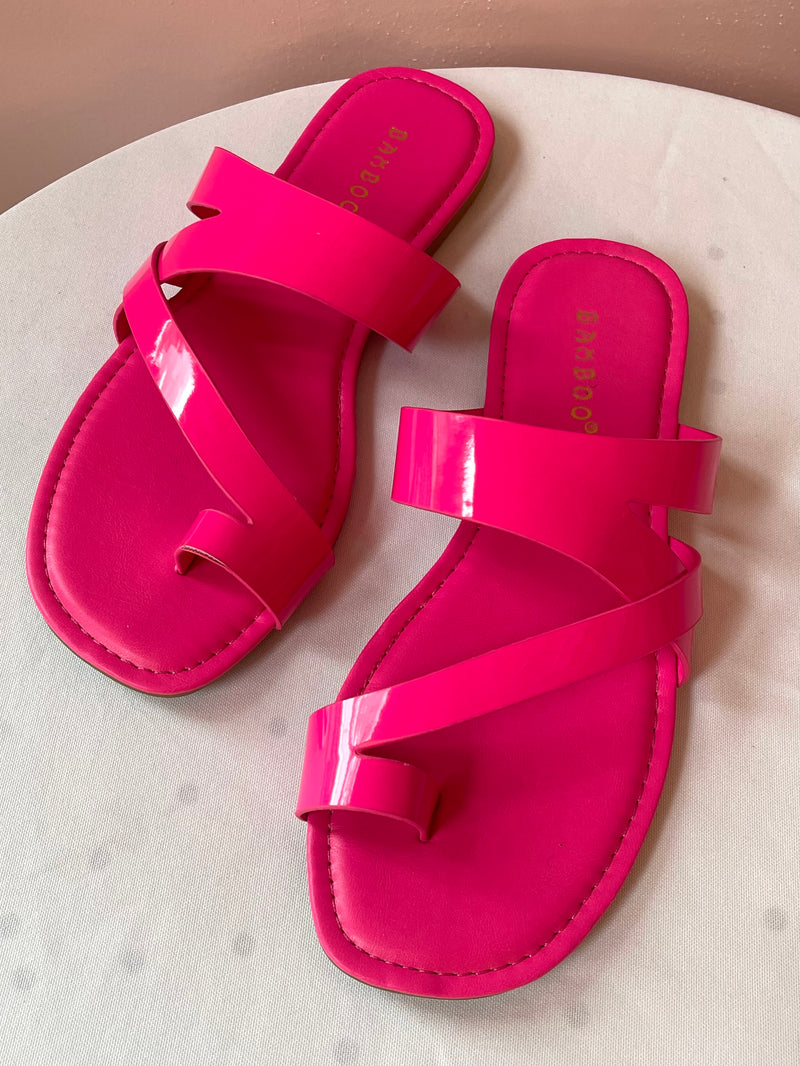 Leena Hot Pink Strappy Slide On