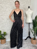 Taylor Black Satin Jumpsuit