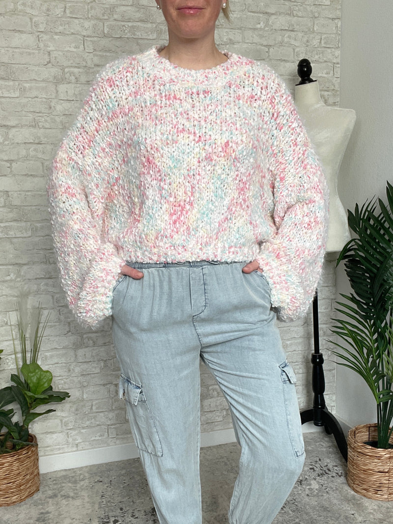 Boucle Textured Sweater Rainbow