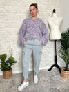 Boucle Textured Sweater Purple Mix