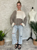 Sammi Brown+Cream Knit Pullover