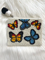 Butterfly Seed Bead Coin Purse