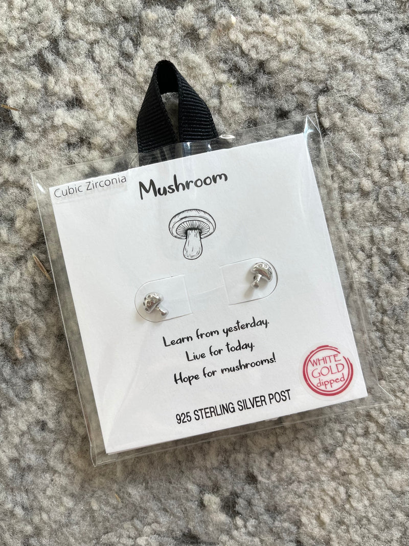 Mushroom Stud - Silver