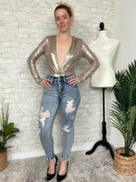 Gold Petal+Foil Bodysuit