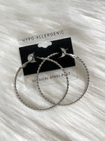 Twist Hoop Earring Silver